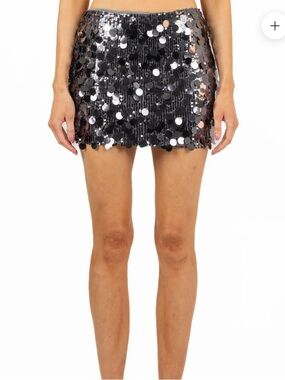 Sequin Mini Skirt - Black